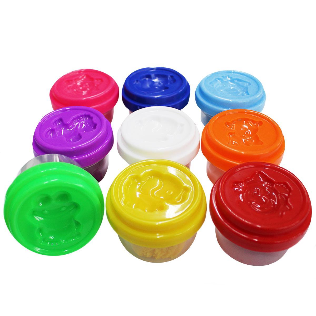 Miniatura Massinha De Modelar Animais Infantil 9 Cores Com Moldes 250G