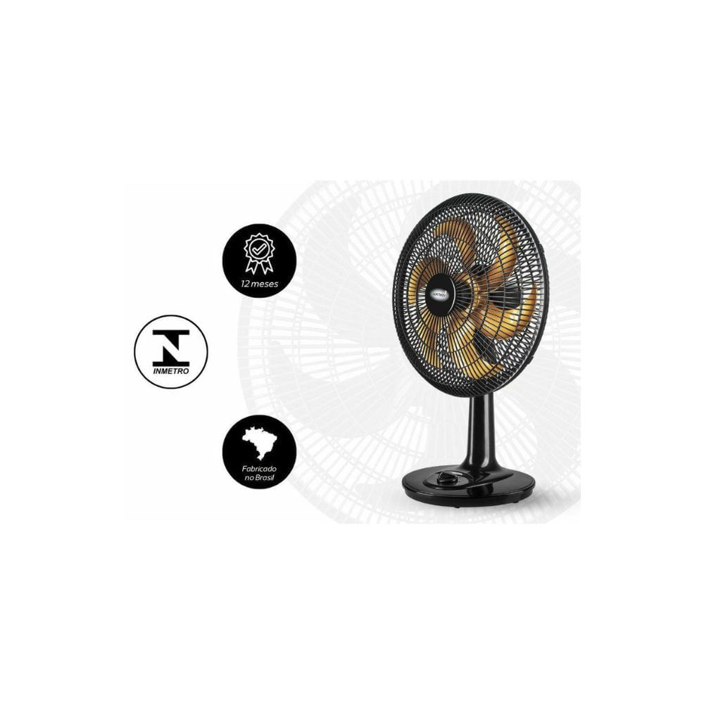 Miniatura Ventilador de Mesa 40cm Ventimais Turbo 3 Vel Preto/Bronze 220v 220V