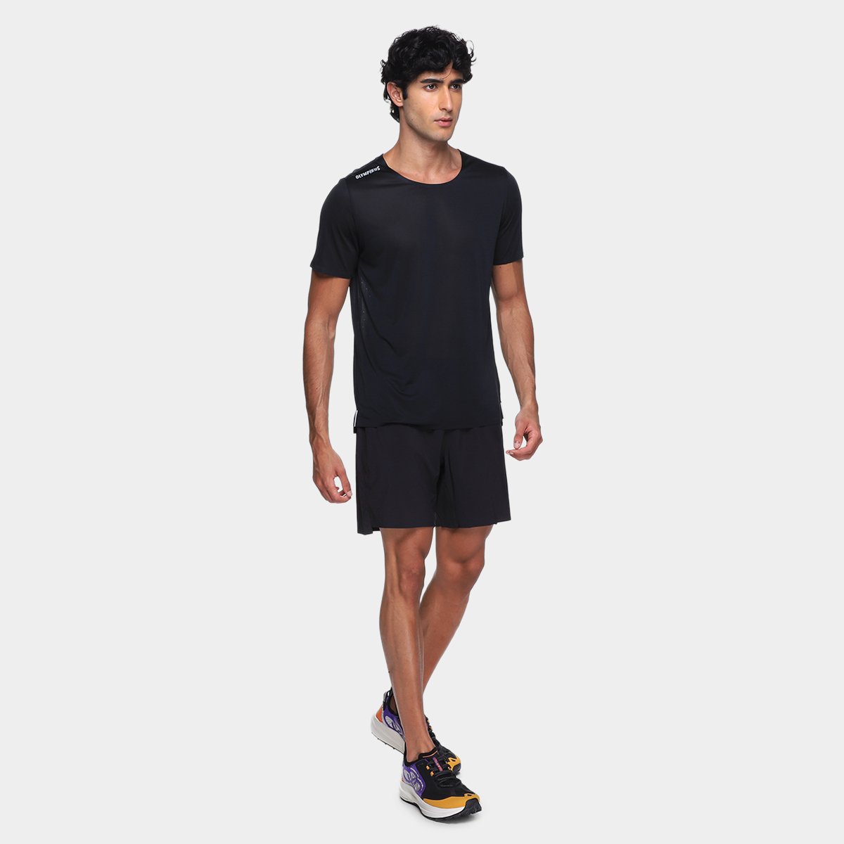 Miniatura Camiseta Olympikus Corre Masculina Preto+Prata - EP