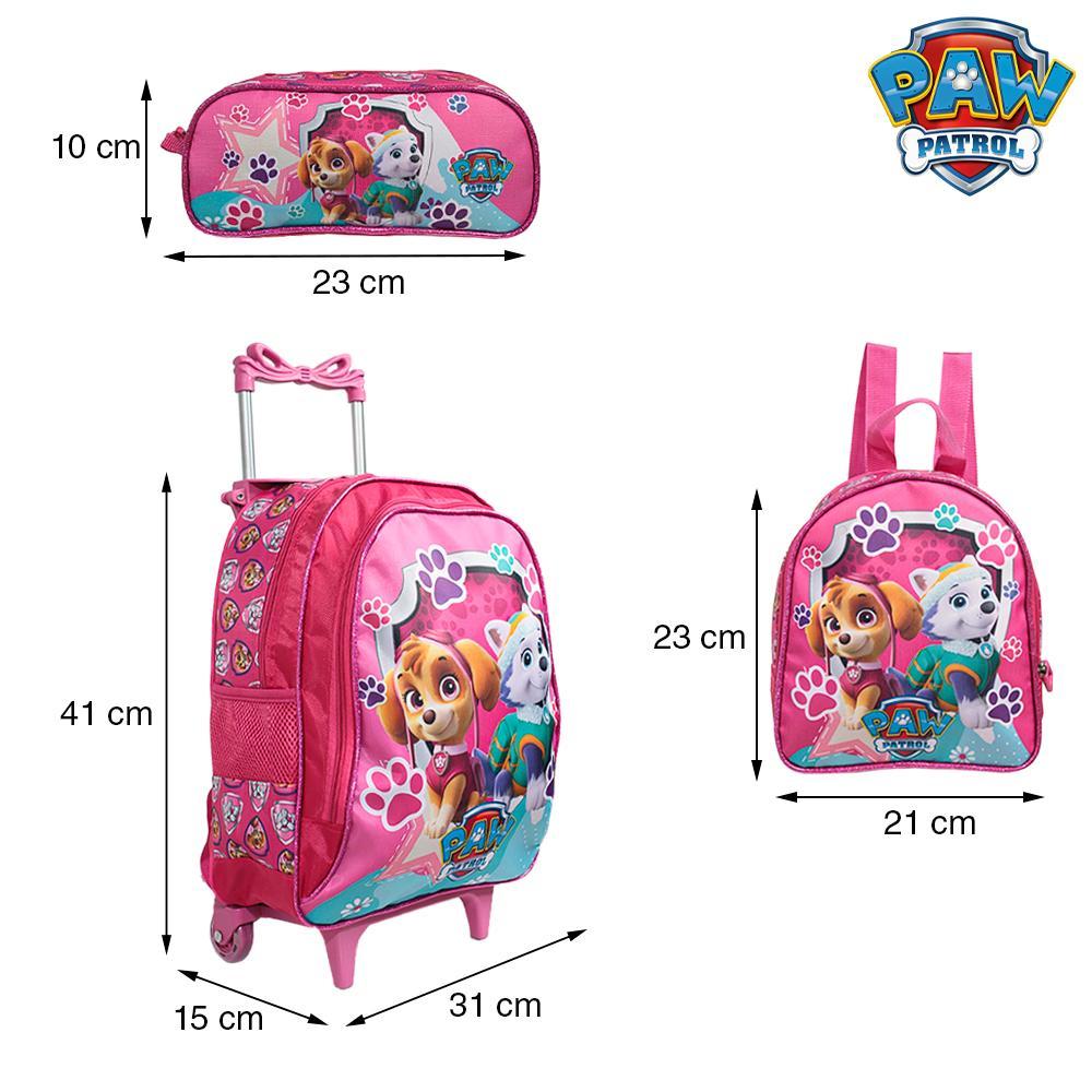 Miniatura Kit Mochila Escolar Infantil Skye Patrulha Canina Rodinha