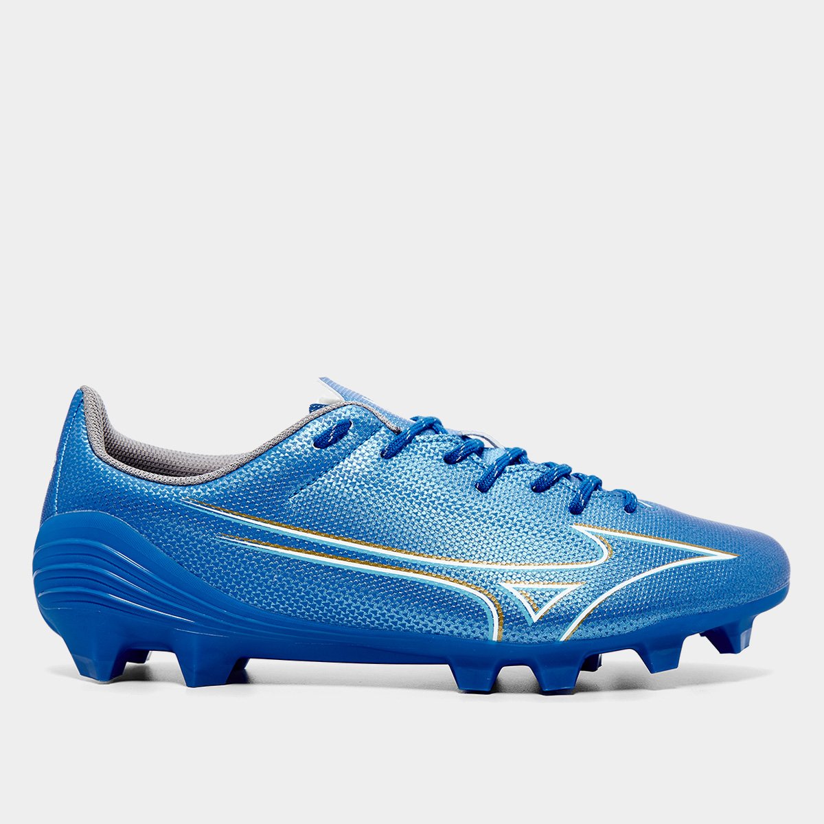 Miniatura Chuteira Campo A Mizuno Select Unissex Azul+Branco - 38