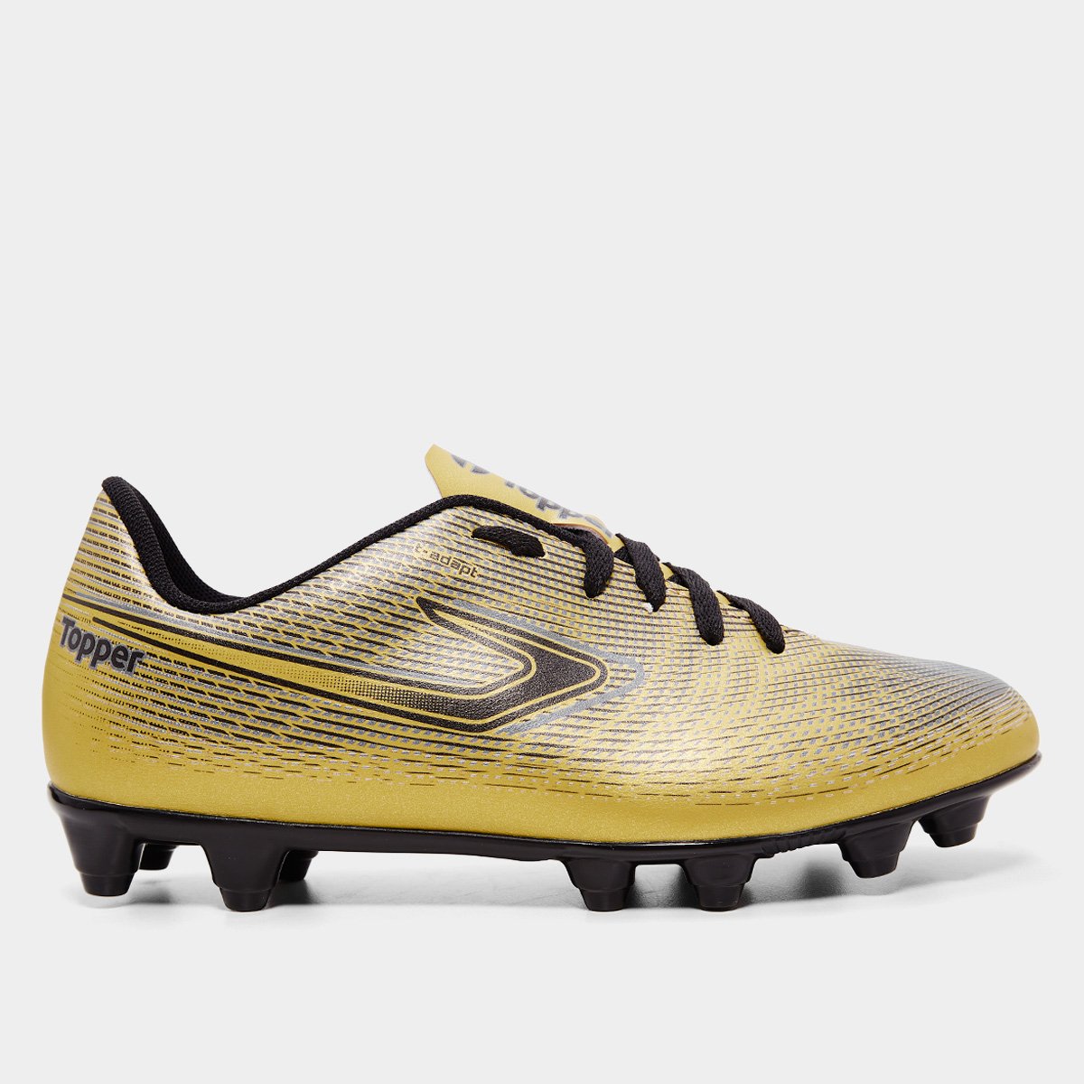 Miniatura Chuteira Campo Topper Slick VI Masculina Dourado+Preto - 37