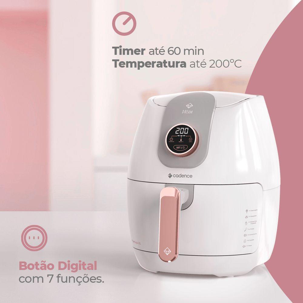 Miniatura Fritadeira Sem Óleo 3L Cadence Dream Rosé Gold 220V