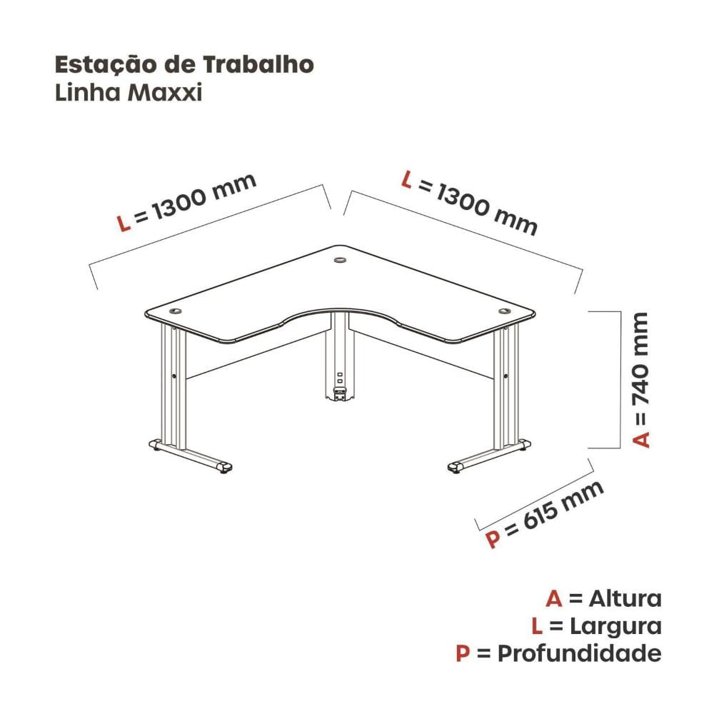 Miniatura Mesa para Escritório em L ETP 1313 Maxxi Cinza/Azul