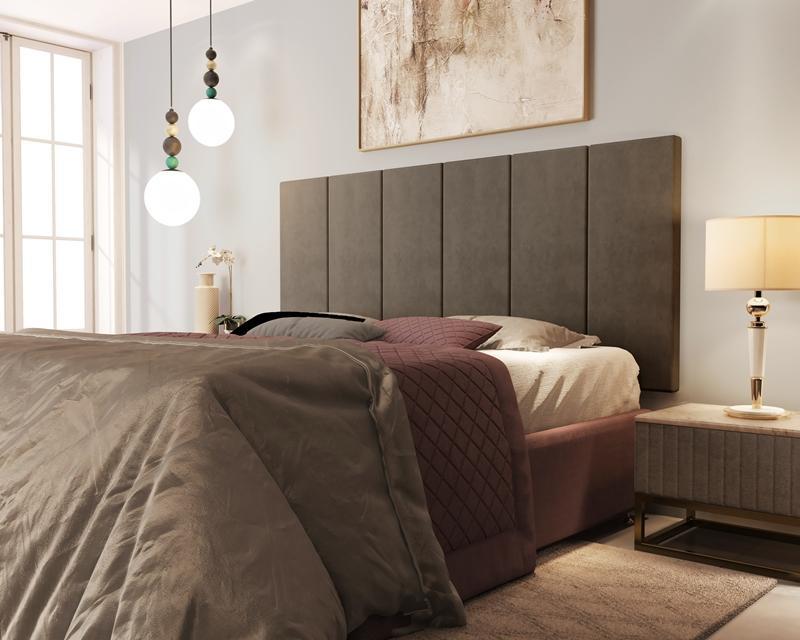 Miniatura Painel Cabeceira Cama Box Milão Casal 1,60 Marrom Comprar