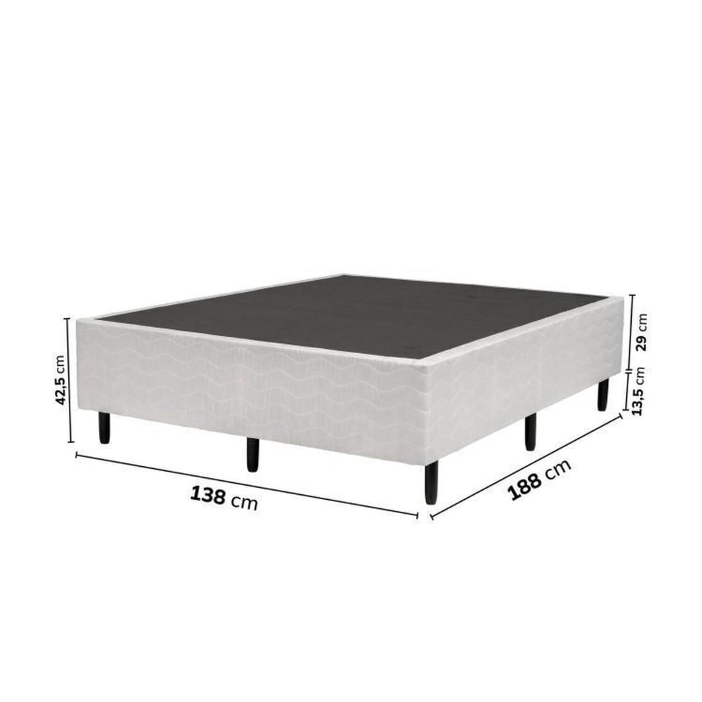 Miniatura Cama Box Casal YesCasa Firm 138x188x31cm Yescasa Bege/Branco