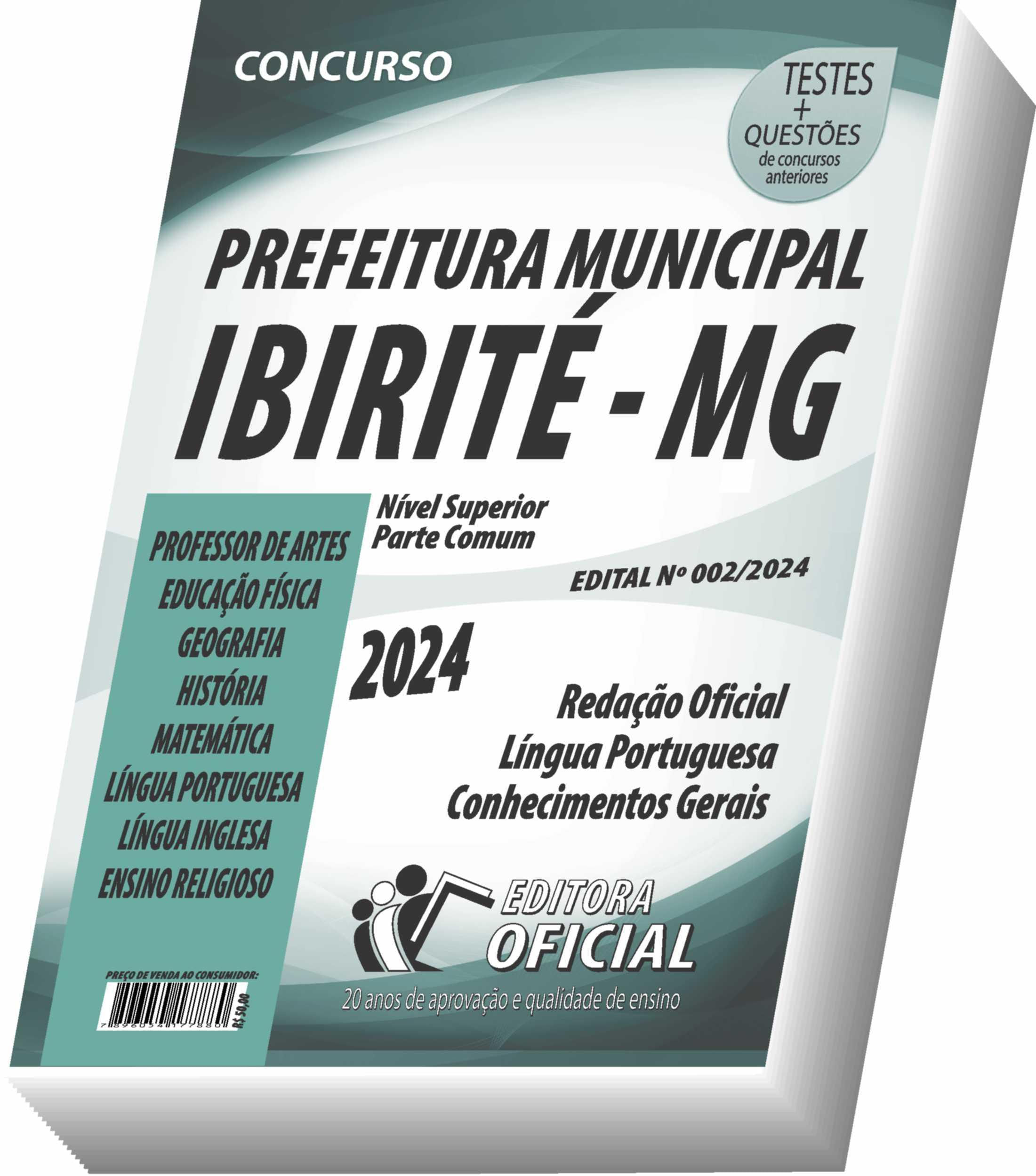 Miniatura Apostila Ibirité - Mg - Professor - Parte Comum Aos Cargos