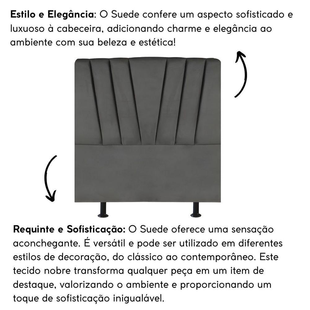 Miniatura Cabeceira Estofada Cama Box Solteiro 90 Cm Malu Suede Cinza
