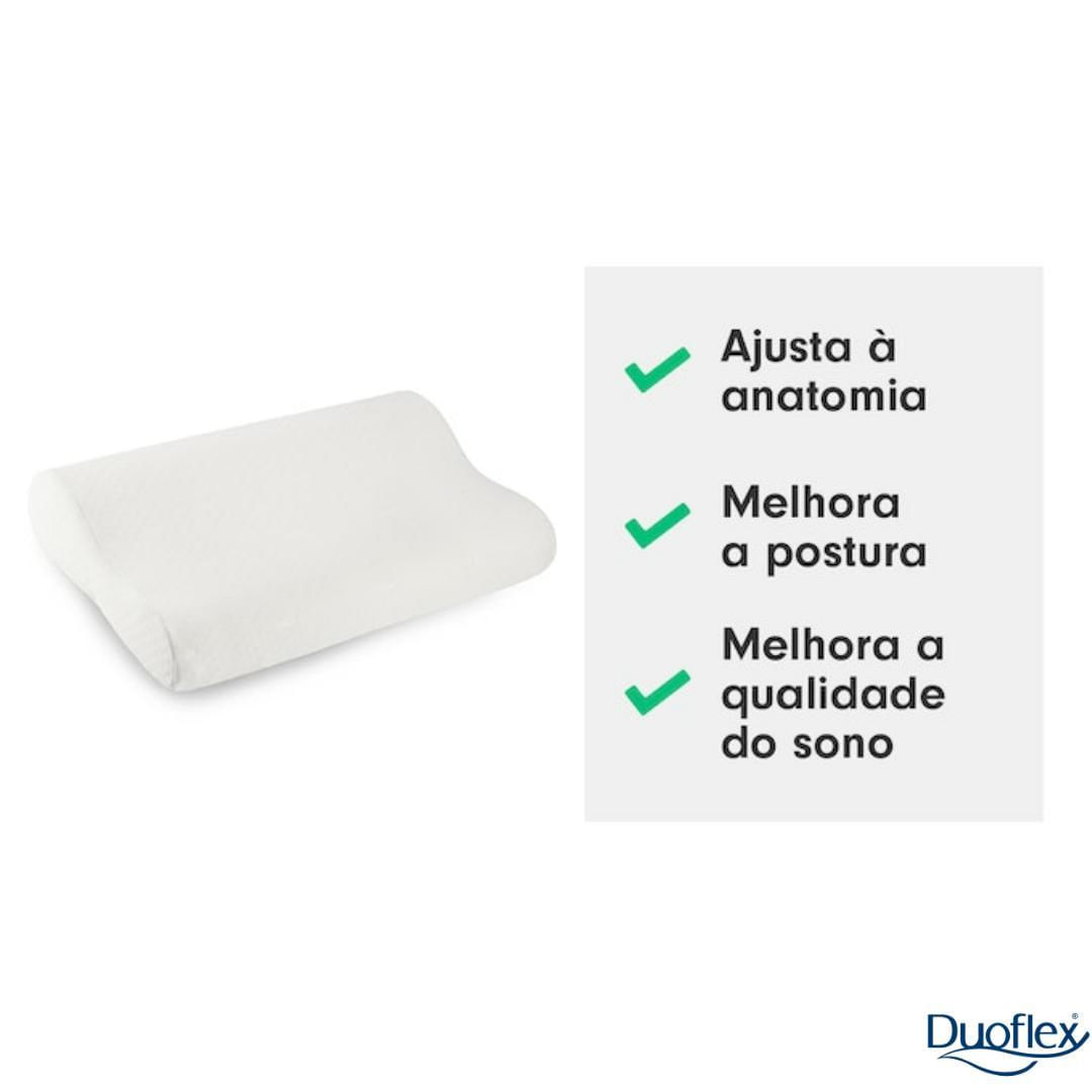 Miniatura Travesseiro Duoflex Natural Látex Cervical, Branco, Fronha