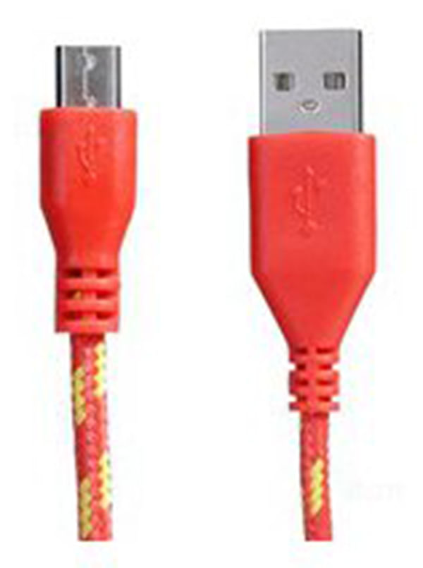 Miniatura Cabo Carregador Estilo Corda Usb 2 Metros Vermelho - Matecki