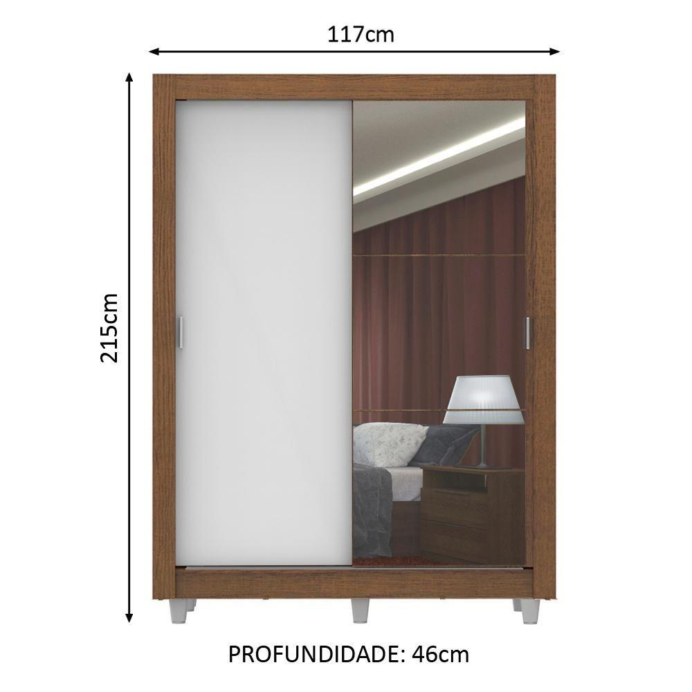Miniatura Guarda Roupa Denver 2 Portas 1 Espelho Branco Rustic Madesa