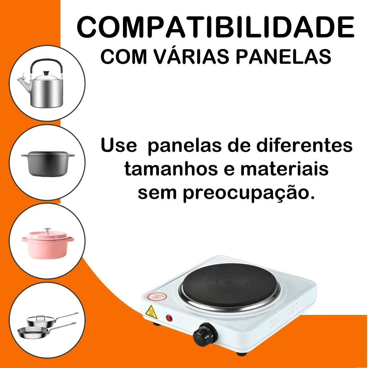 Miniatura Fogão Elétrico Portátil 1 Boca 1000W Para Mesa Camping 127V