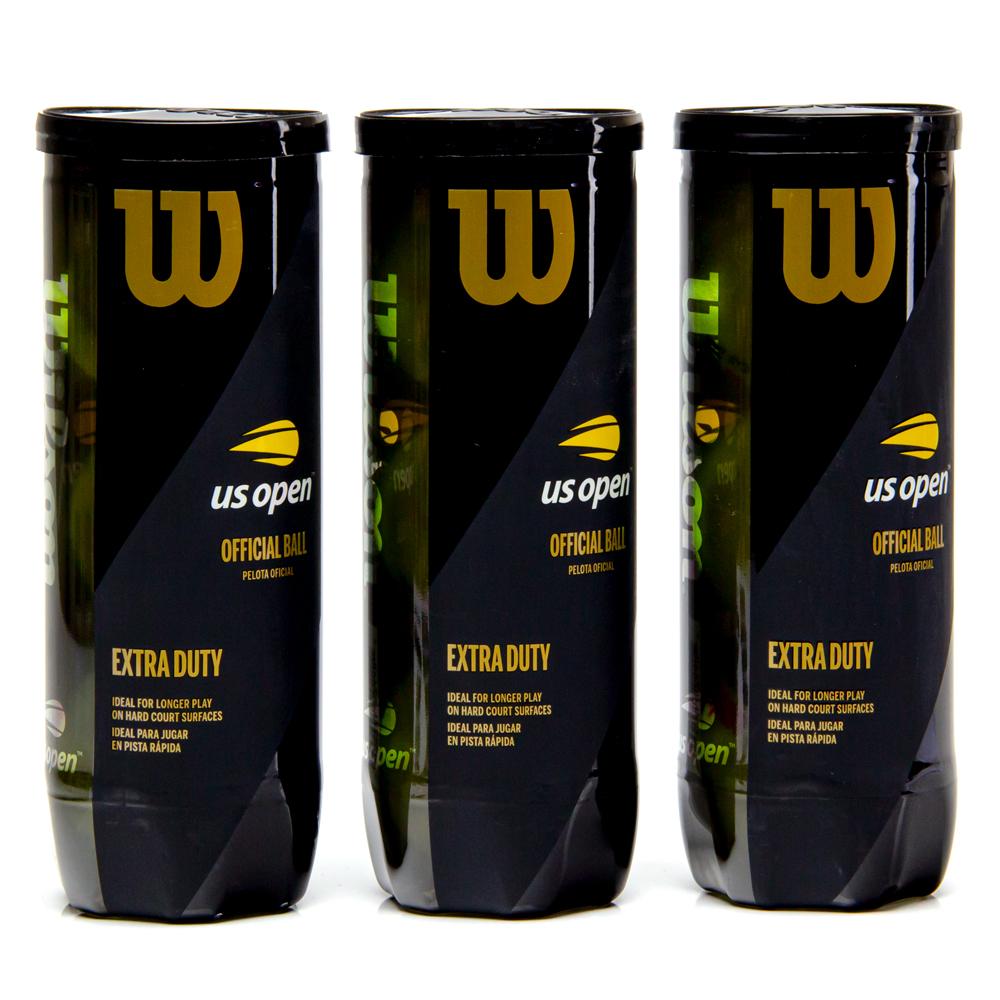 Miniatura Bola de Tênis Wilson US Open Extra Duty - Pack com 3 Tubos