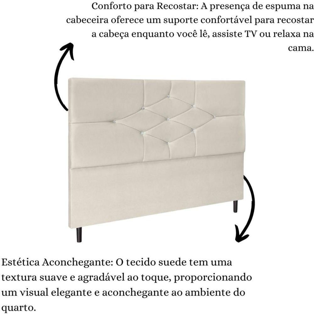 Miniatura Cabeceira Cama Box Queen 160cm Virgínia Suede Bege E Frame