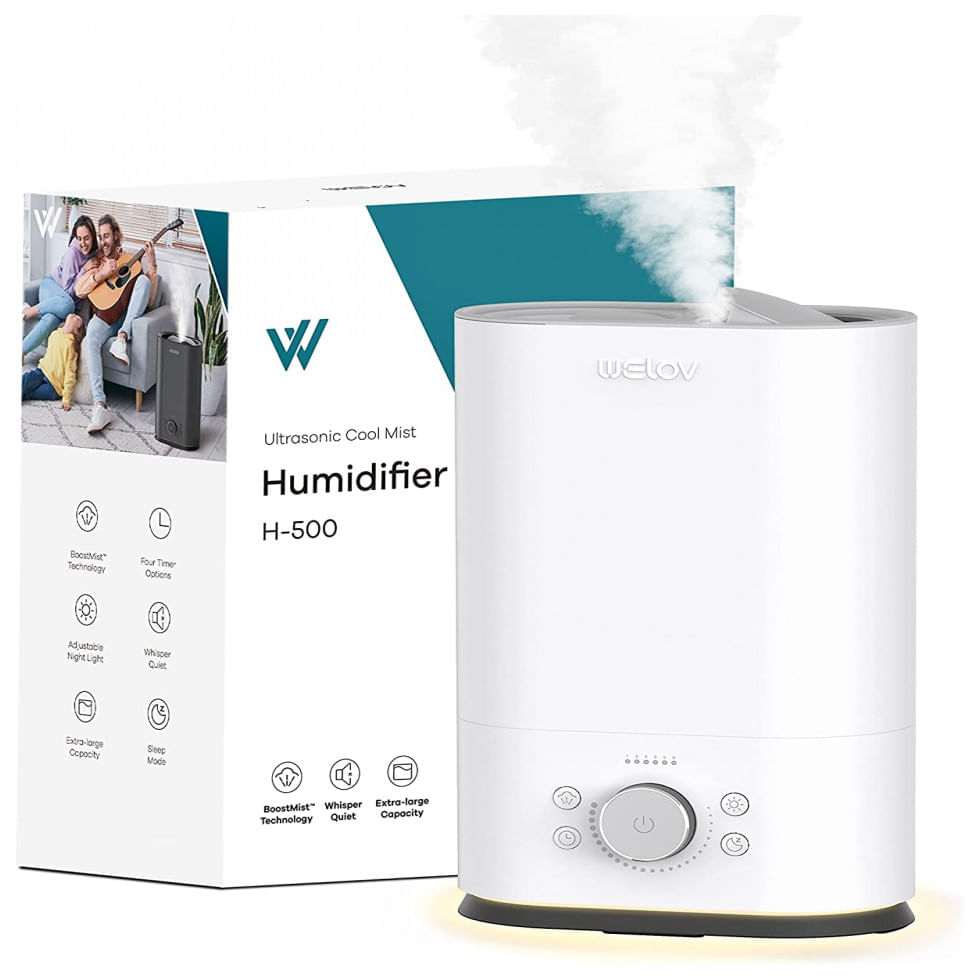 Miniatura Umidificador Portátil WELOV 6 Litros até 90H, Área até 40 m2, Branco