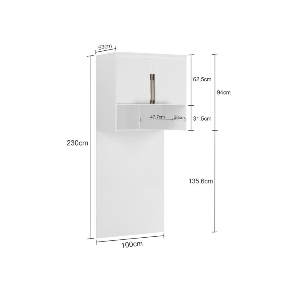 Miniatura Módulo Aéreo para Cama de Solteiro com Painel Belmax Branco