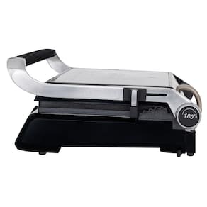 Grill Elétrico Black+Decker G1500G Gourmand Gris 1500W Abertura 180° Chapas Removíveis Antiaderente Inox 110V