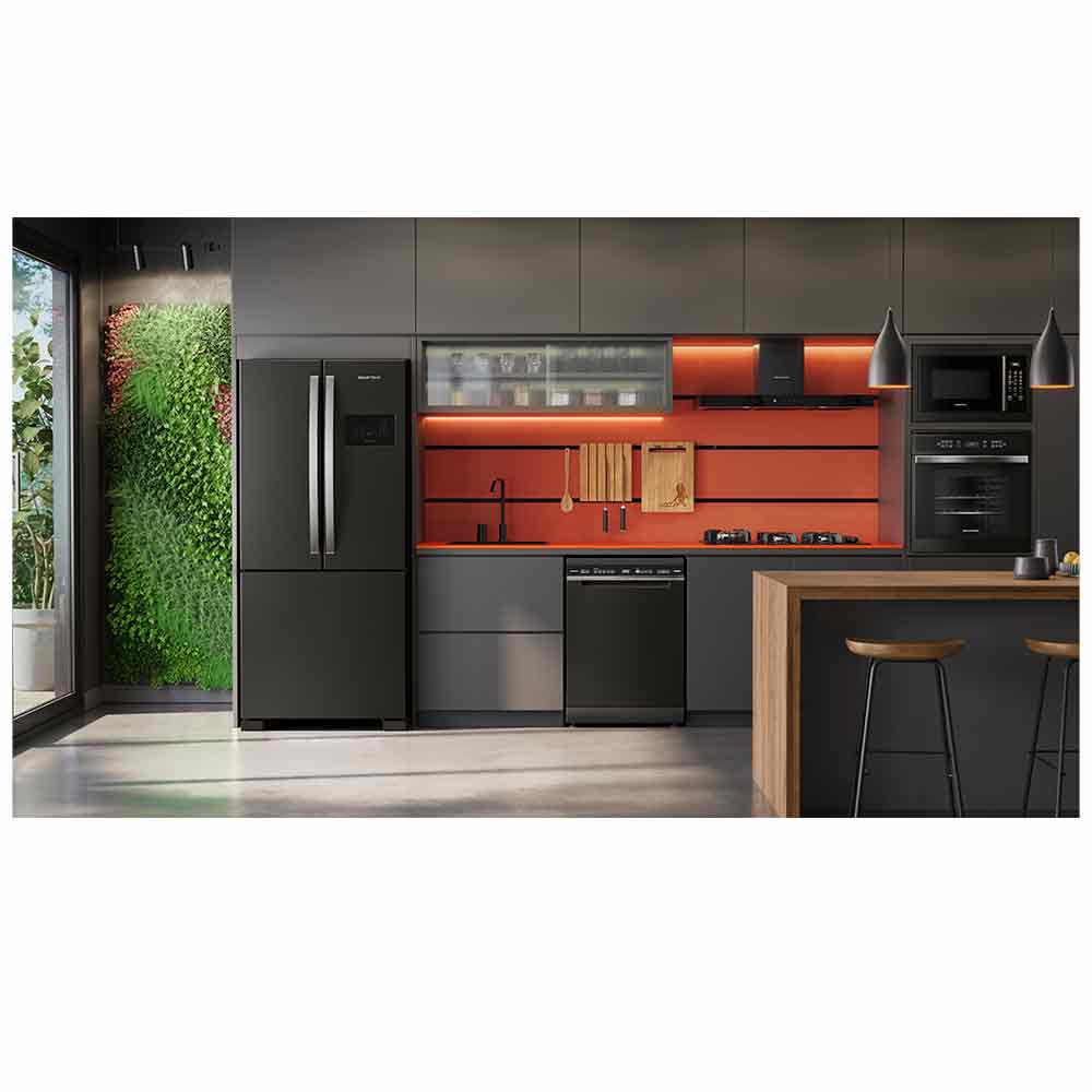Lava-Louças Brastemp Eclipse Collection Black Stainless com 15 Serviços, 05 Programas de Lavagem - BLF62AP 110