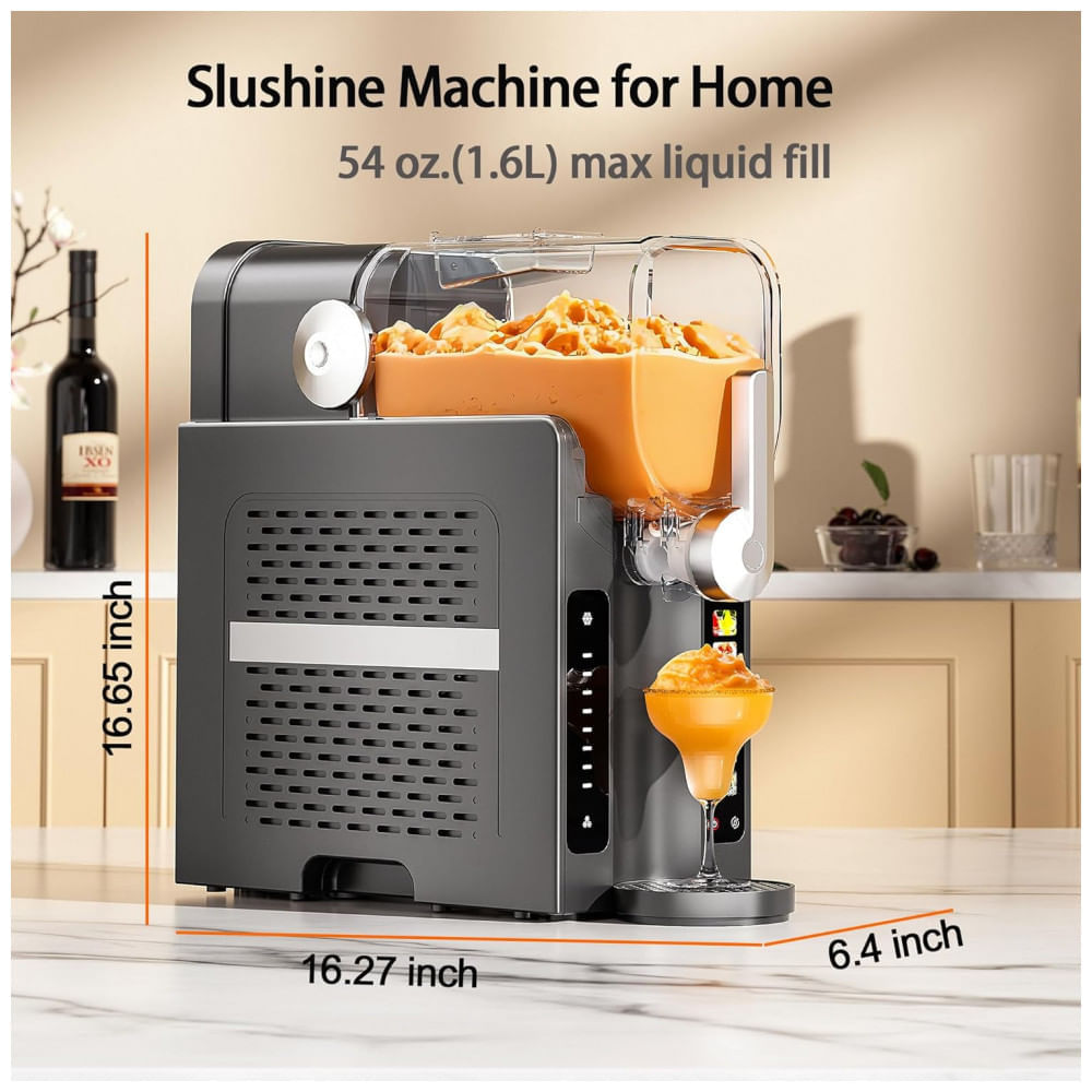 Máquina de Frozen 1,6L DOMEM com Tela Sensível ao Toque - Faça Milkshakes, Margaritas Congeladas, Frapps, Sorvetes, Smoothies e Slush em Casa!