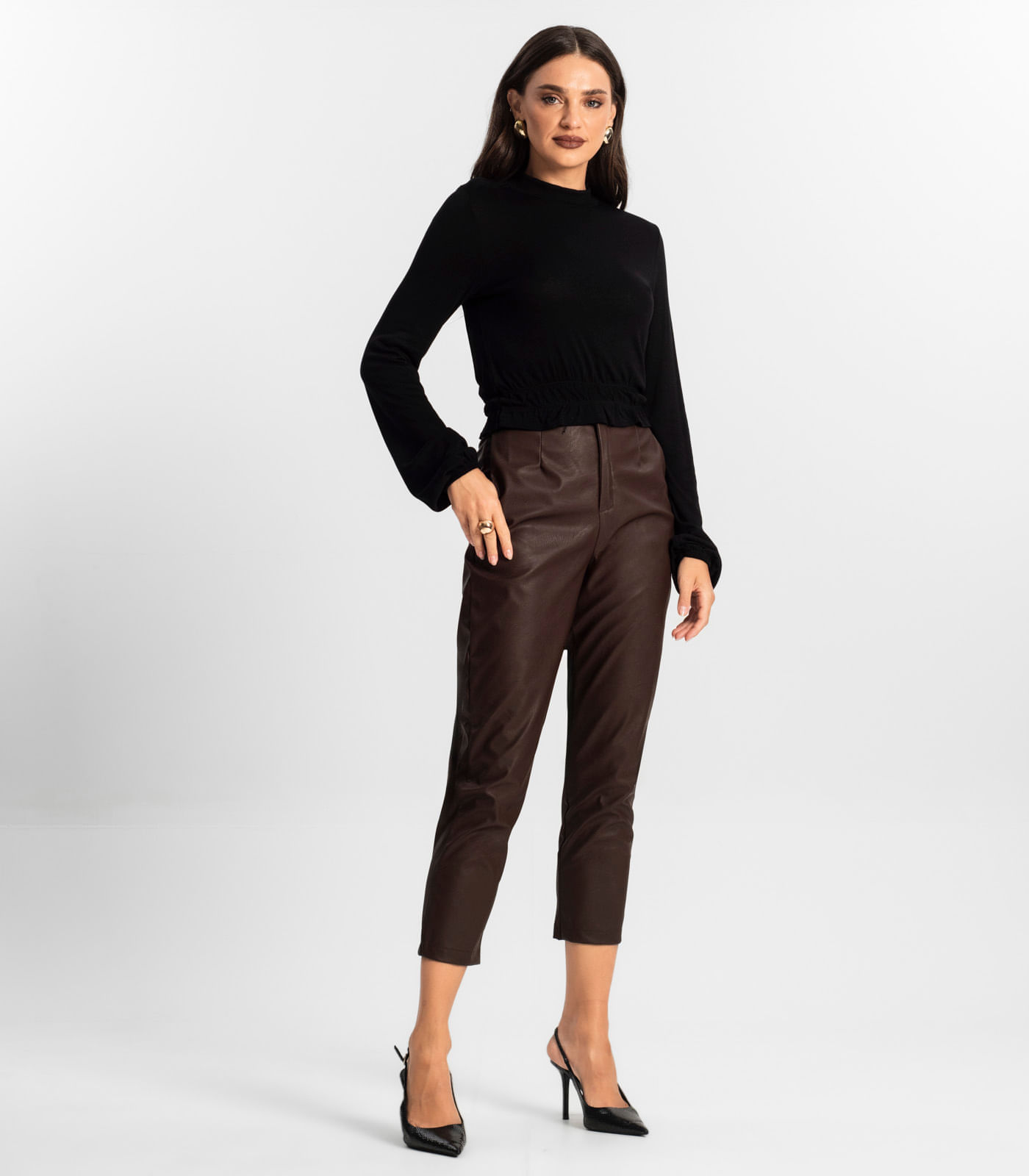 Miniatura Calça Feminina Courino Endless Marrom G