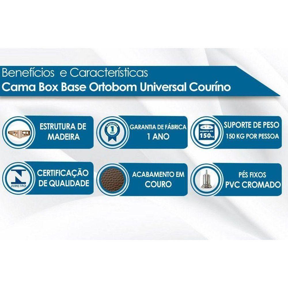 Miniatura Cama Box Base Viúva Americana Courano White (128x188x23) - Ortobom