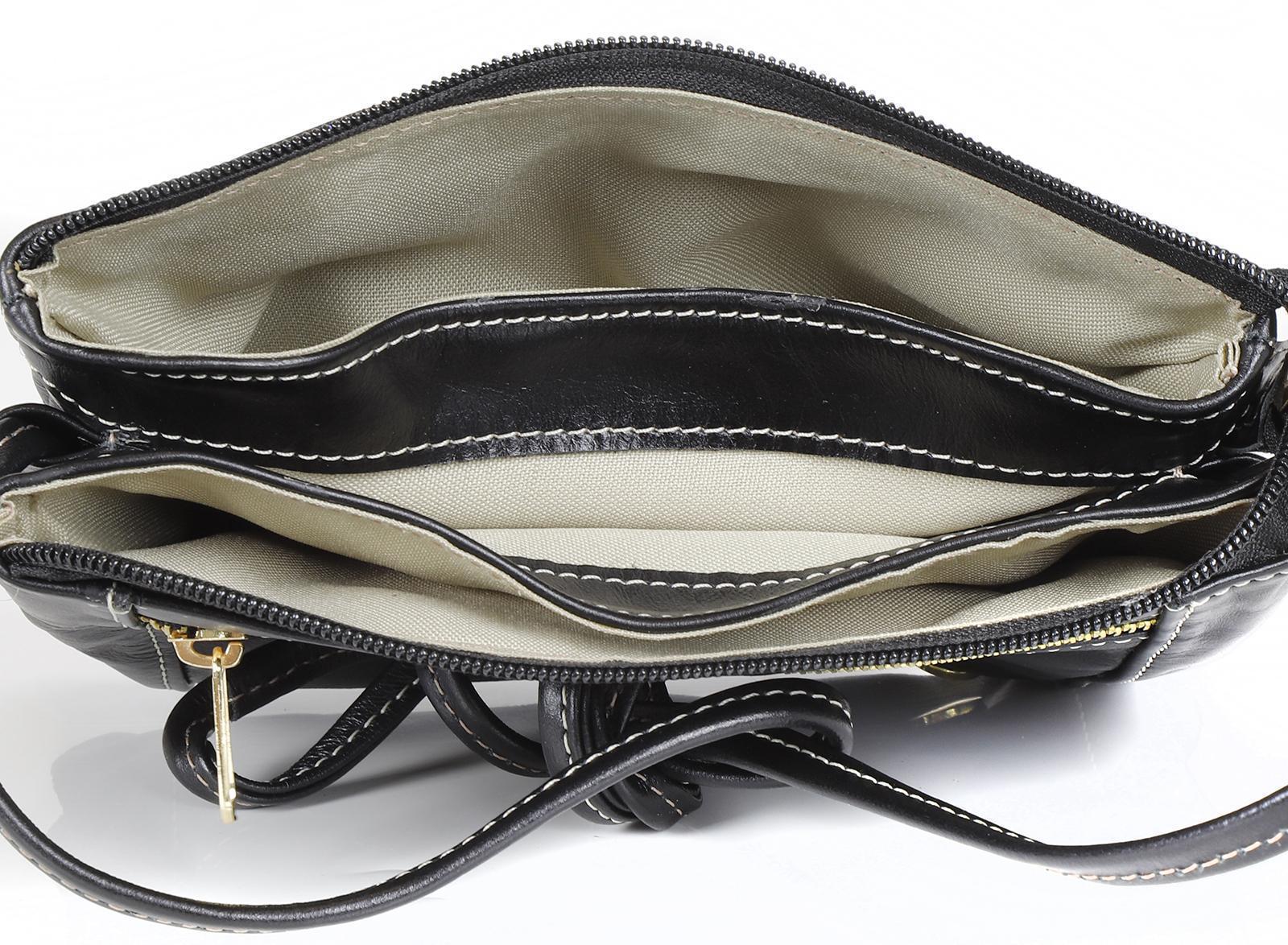 Miniatura Bolsa Lateral Sophia Couro Preta 15x21x5cm - Alta Qualidade
