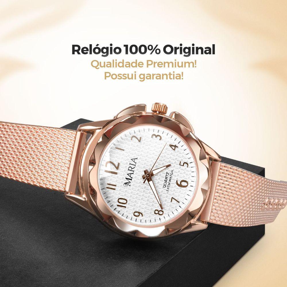 Miniatura Relogio Rose Prova Dagua Inox Silicone Feminino + Caixa Social Ajustavel Moda Original Resistente