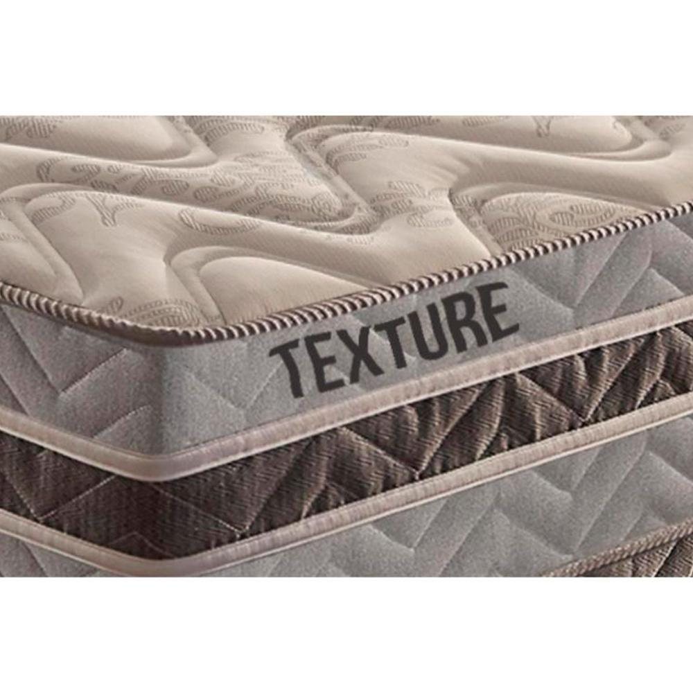Miniatura Cama Box Baú King: Colchão Molas Paropas Masterpocket Ensacadas Texture + Base Clean(193X203)