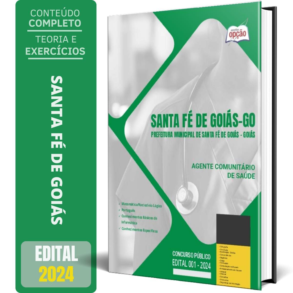 Miniatura Apostila Prefeitura Santa Fé Goiás Go 2024 Agente