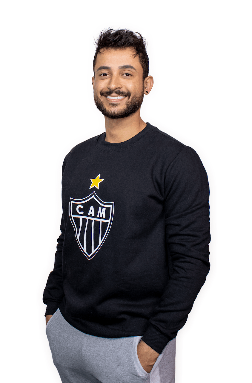 Miniatura Moletom Masculino Atlético Escudo - Preto EG