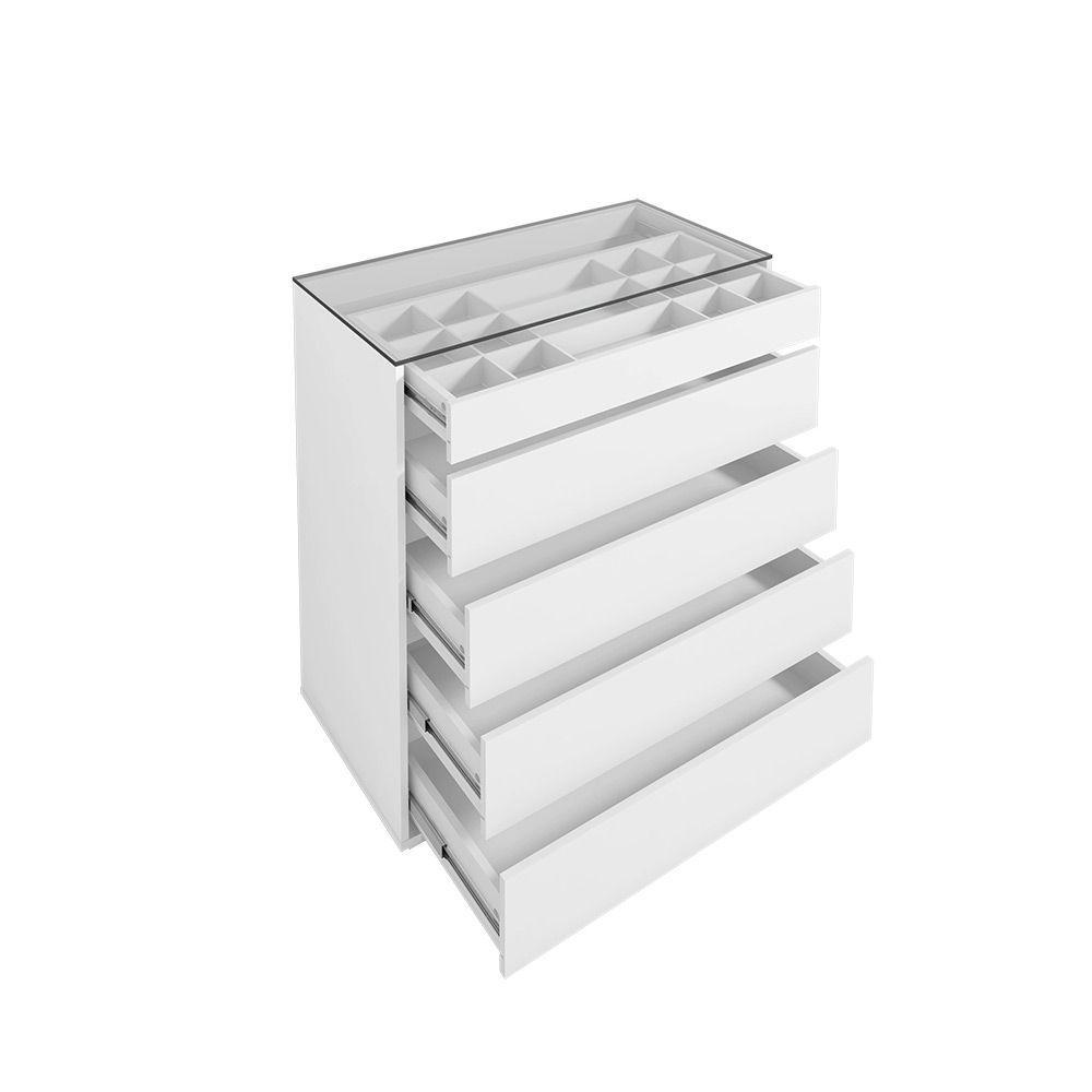 Miniatura Cômoda Organizadora Ellie 5 Gavetas - D'rossi Cor Cinza Pérola
