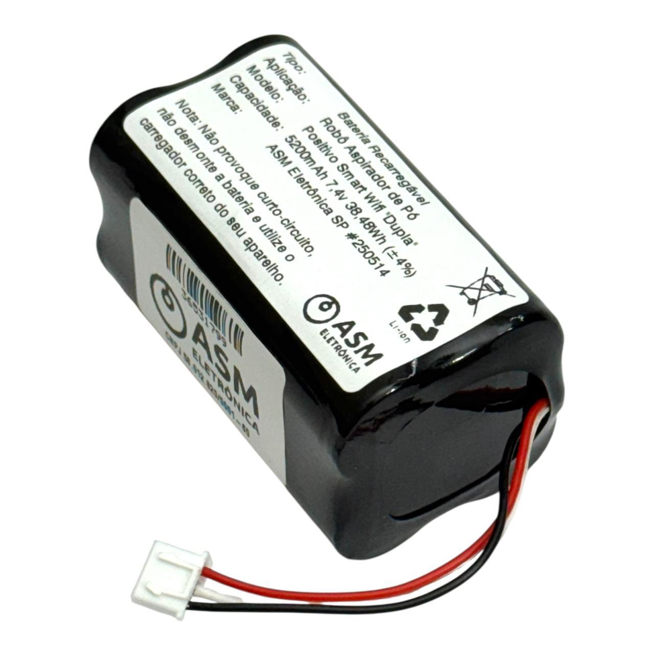 Bateria Dupla Robô Aspirador Positivo Smart Wifi 5200Mah