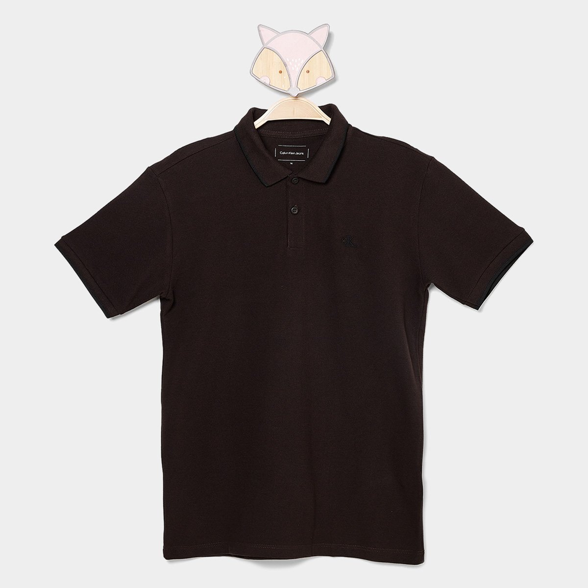 Miniatura Camisa Polo Infantil Calvin Klein Menino Marrom - 12A