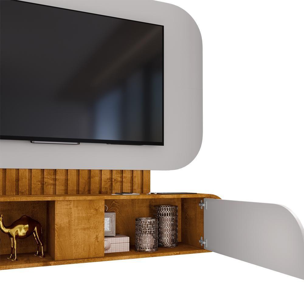 Miniatura Painel Para Tv 55 Pol Com Bancada Suspensa Maestri B02 Naturalle Off White - Lyam Decor