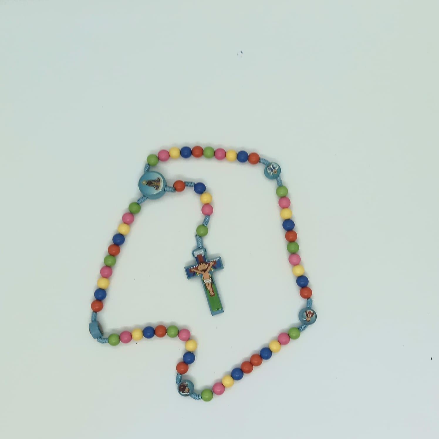 Miniatura Terço Infantil Colorido Azul
