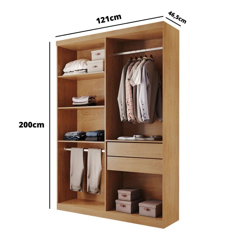 Closet Solteiro Hera 2 Gavetas 4 Prateleiras Mdf Rufato Imbuia