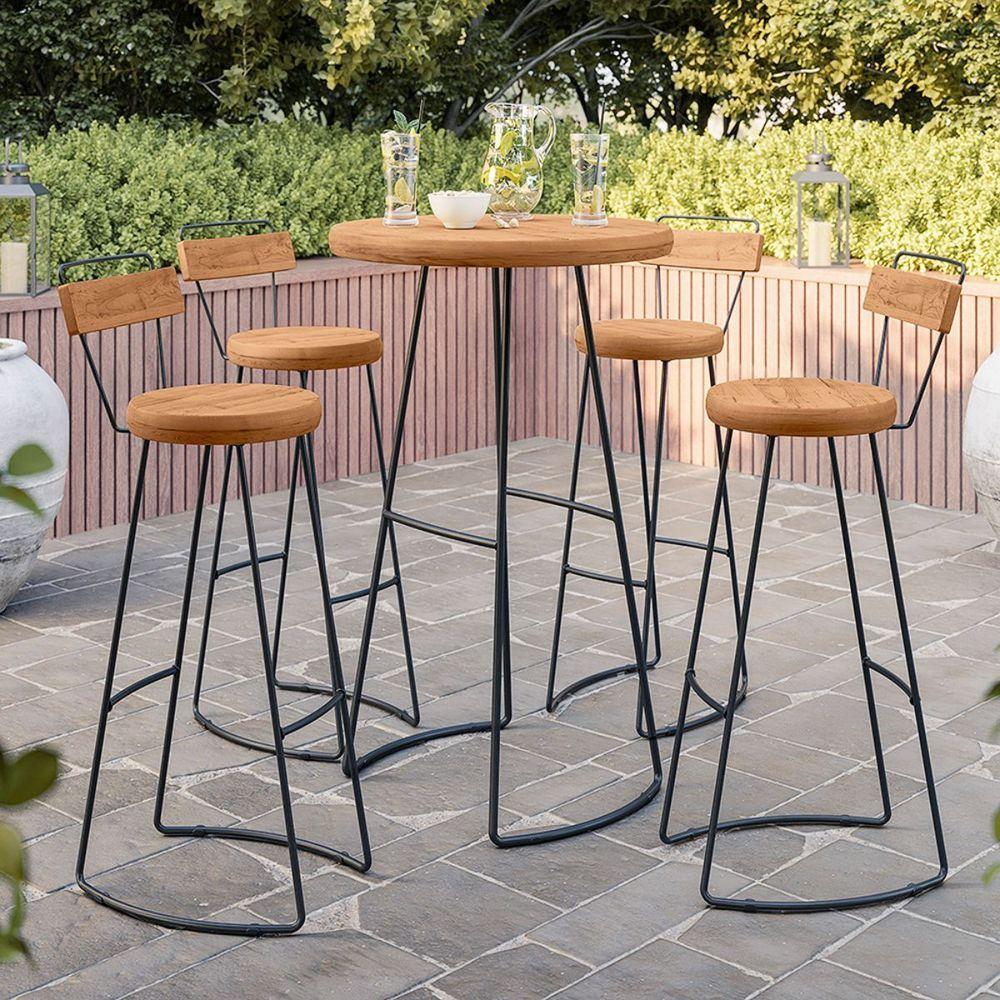 Conjunto Mesa Bistrô Com 4 Banquetas Aérea Gourmet Aurora