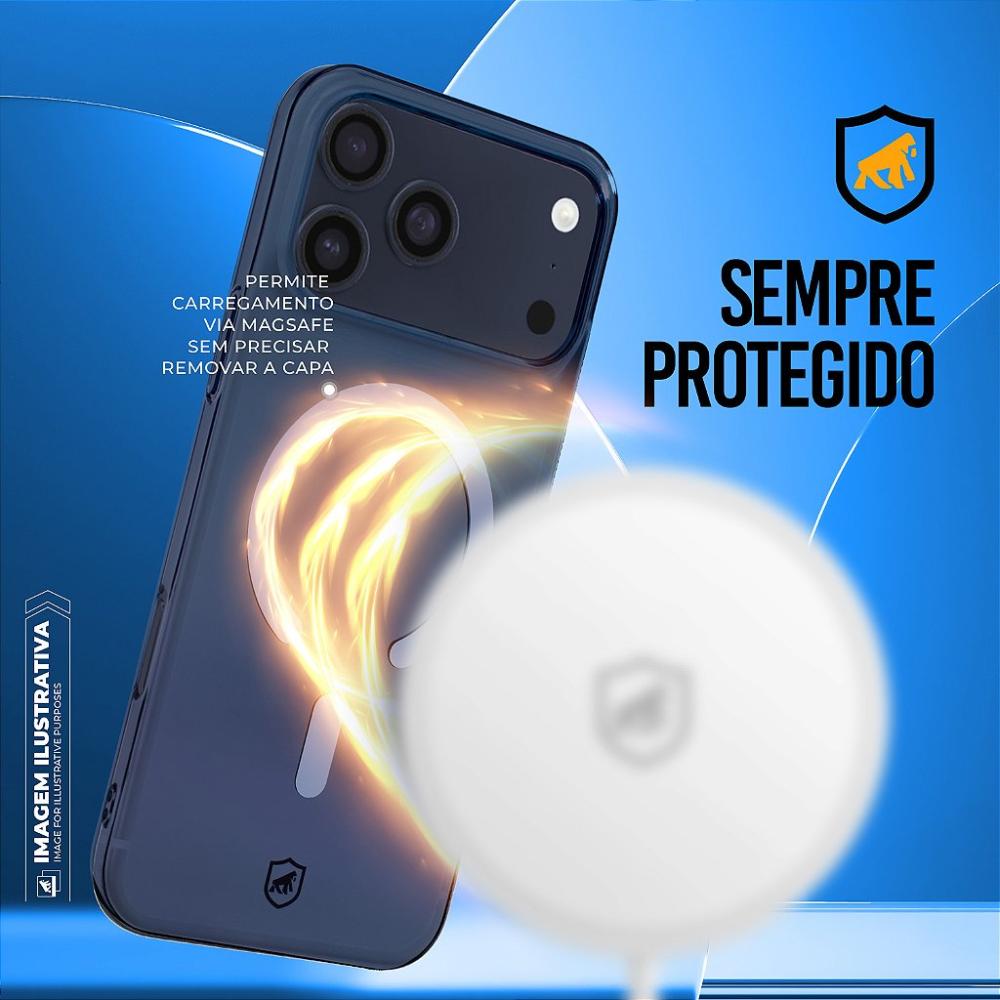 Miniatura Capa para iPhone 17 Pro Max - Crystal Slim Magsafe - NÃO AMARELA - Azul - Gshield