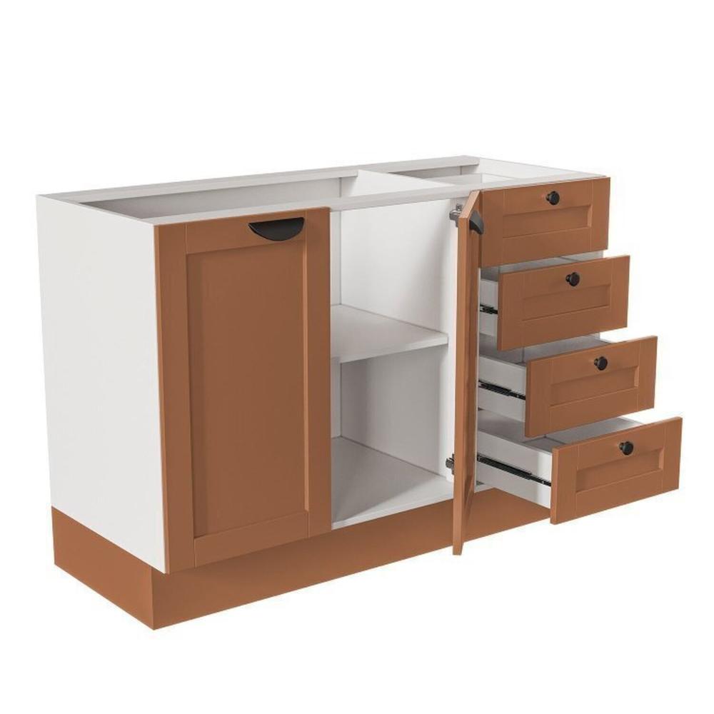 Cozinha Modulada 5 Peças 1 Torre 2 Aéreos 2 Balcões Arizona Arizona Cabecasa Madeiramadeira Branco/Terracota