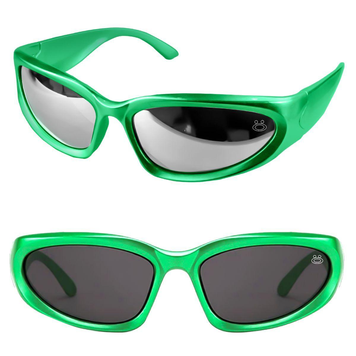 Oculos Sol Masculino Trap Hype Bale Ref Oval Y2K Rap + Case