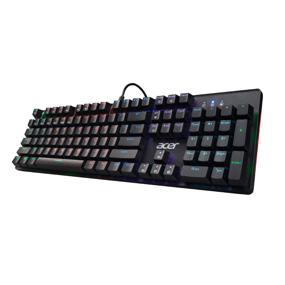 Miniatura Teclado Gamer Acer Nitro TKL NKW202 LED retroiluminado RGB customizável USB ABNT 2