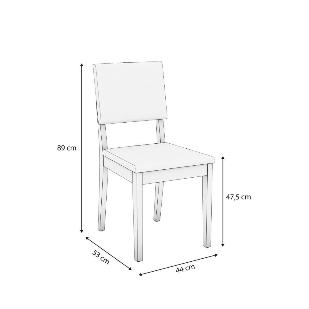 Conjunto Mesa Clara com 6 Cadeiras em Madeira Maciça Bege