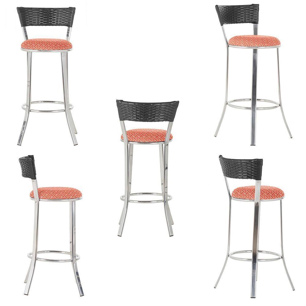 Miniatura Conjunto Com 2 Banquetas Em Alumínio, Fibra Sintética E Impermeável Tc Preta Z20