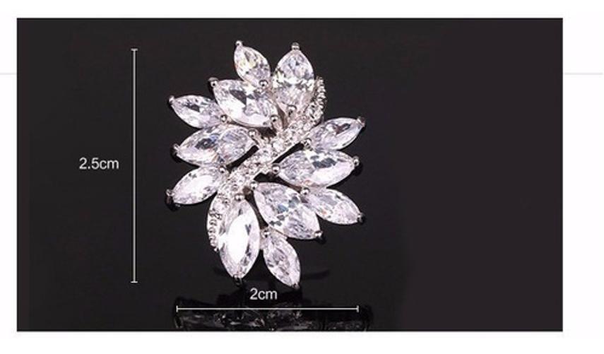 Brinco De Pressão Com Zirconia Noiva Casamento Prata Fixo