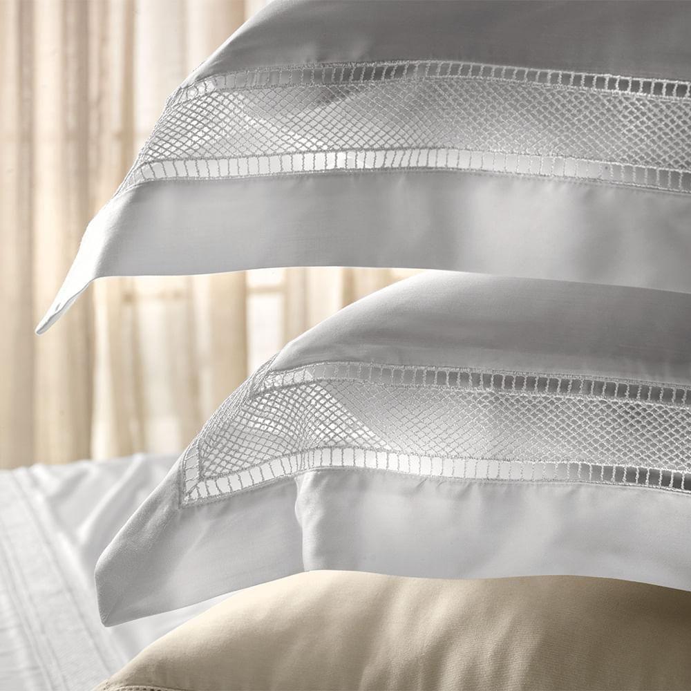 Jogo De Cama Queen Altenburg Cetim Bambu 300 Fios Unitá Branco