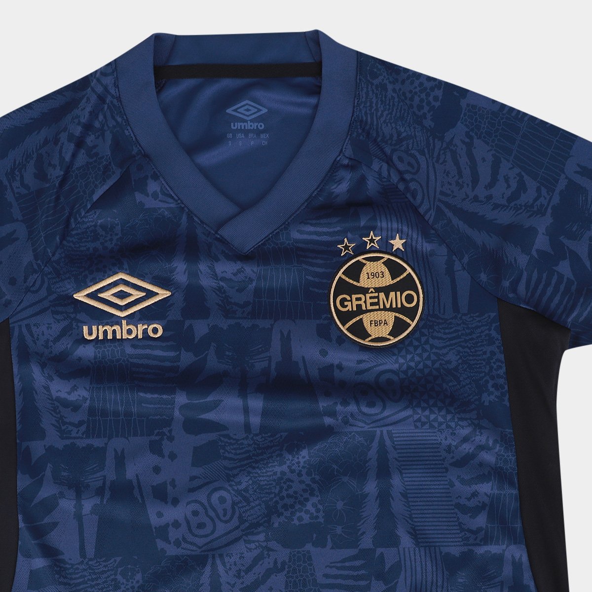 Miniatura Camisa Grêmio III 25/26 s/n Torcedor Umbro Feminina Marinho+Preto - G