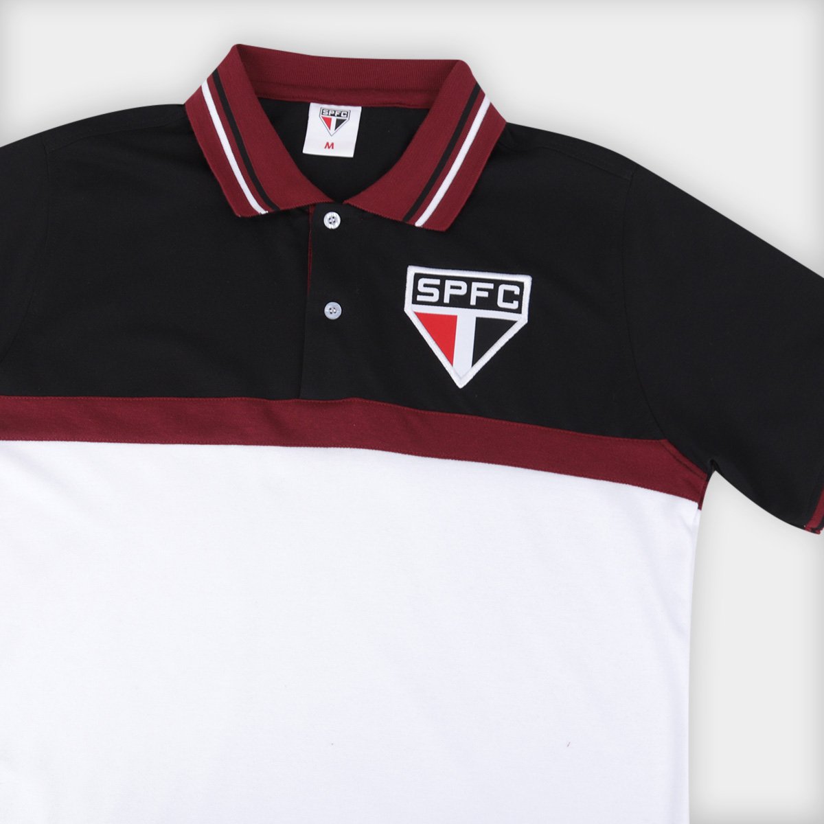 Miniatura Camisa Polo São Paulo Winner Masculina Preto+Branco - EGG