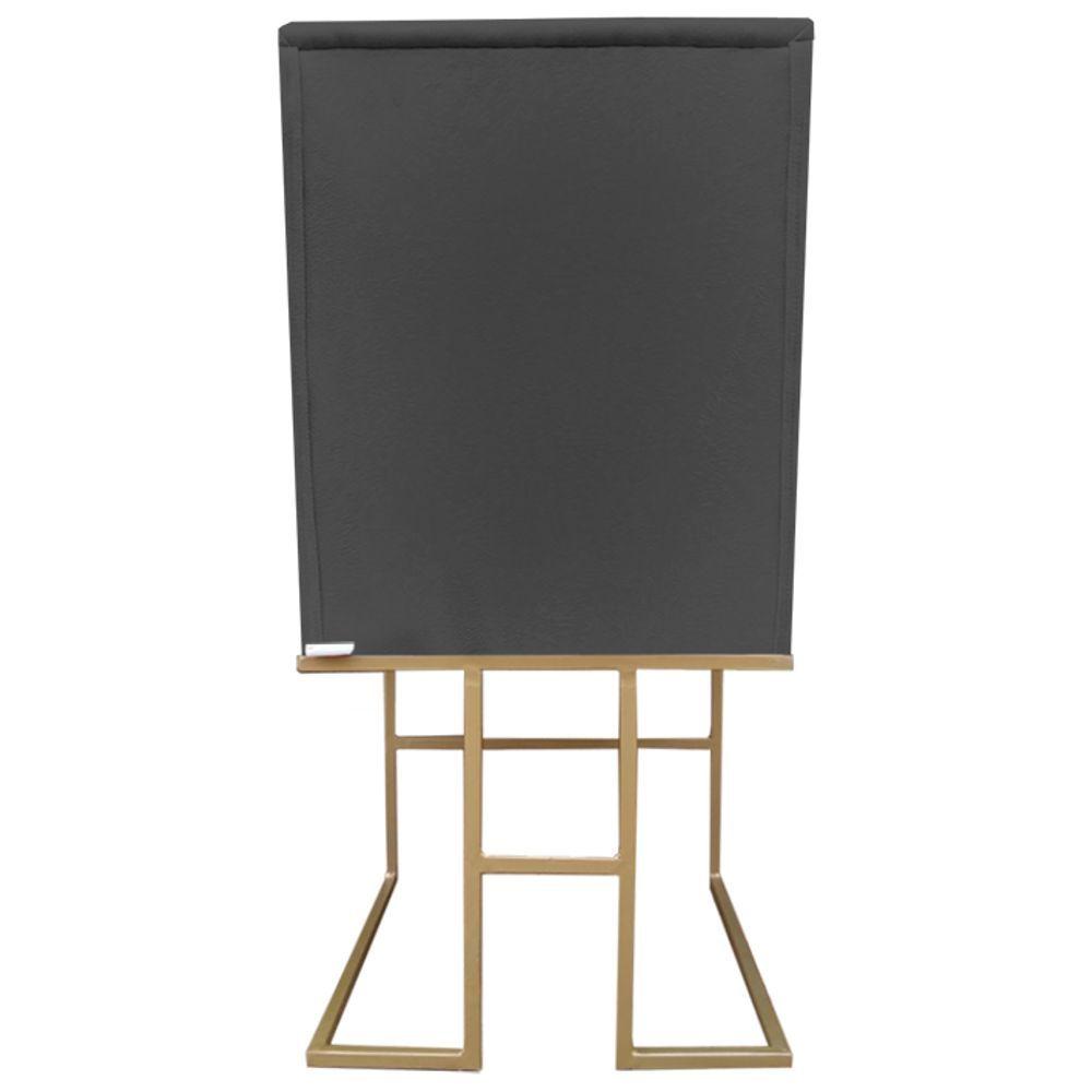 Miniatura Kit 06 Cadeiras De Jantar Madrid Base De Ferro Sued Grafite D'classe Decor