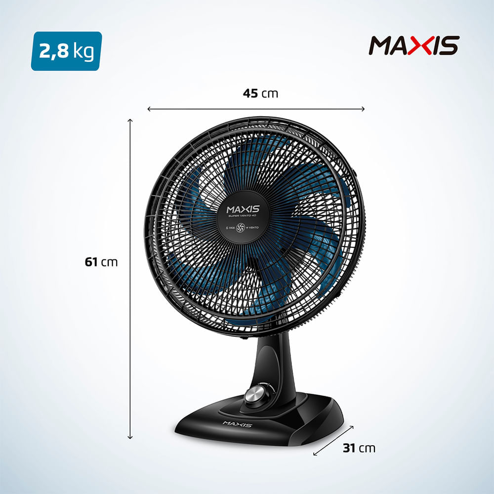 Miniatura Ventilador de Mesa Maxis 6 pás 40cm V-40-MX-B VENTILADOR V-40-MX-B 127V/60Hz