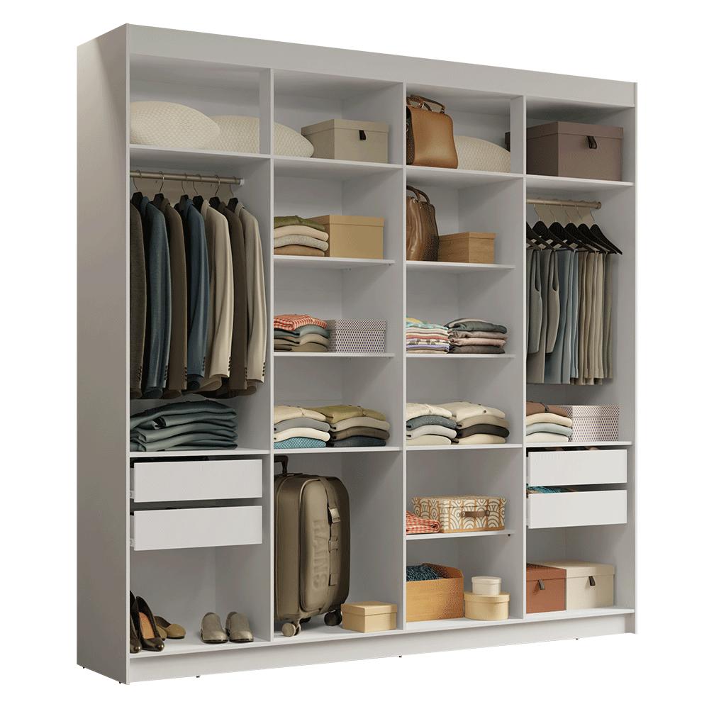 Miniatura Guarda-Roupa Closet 4 Gavetas 216 cm Branco Venus Madesa Branco